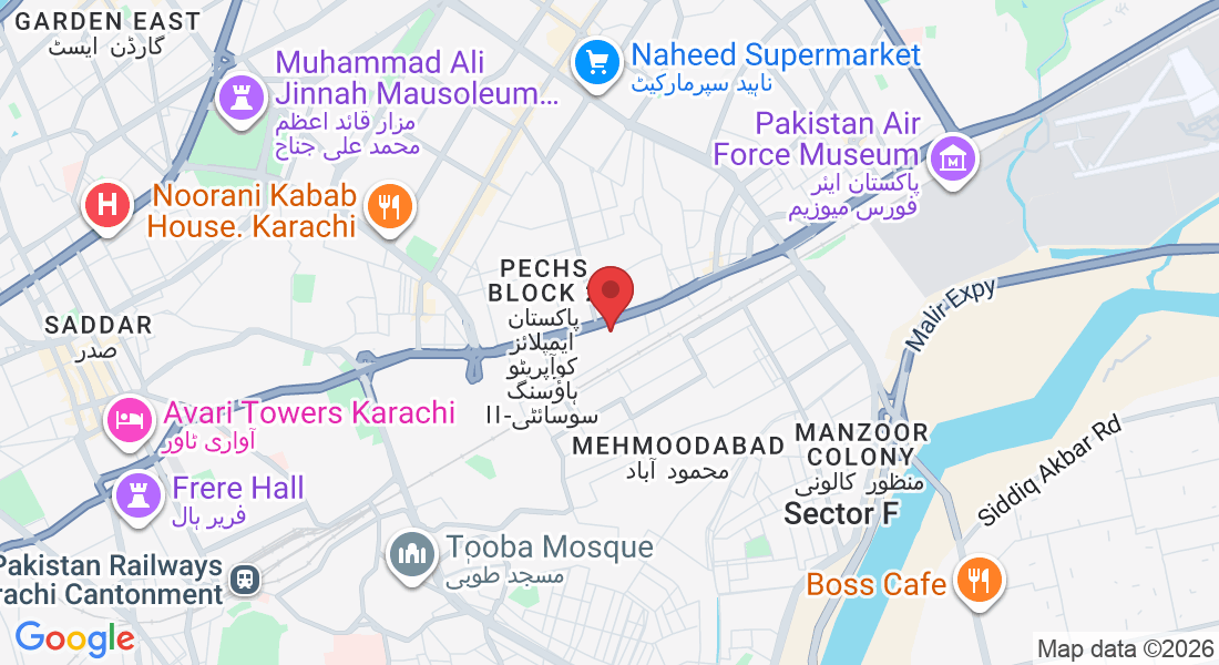 Office 804,805,806, Park Avenue, opposite to Lal Kothi (house), Block-6 Block 6 P.E.C.H.S., Karachi, 75350, Pakistan