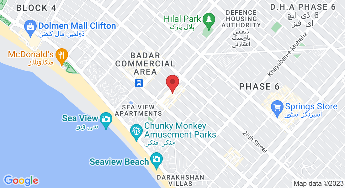 First floor، 32 C 2، 6 ڈی ایچ ای فیز Shahbaz Commercial Area Phase 6 ڈیفنس ہاؤسنگ اتھارٹی، کراچی, ضلع کراچی, سندھ 75500, Pakistan
