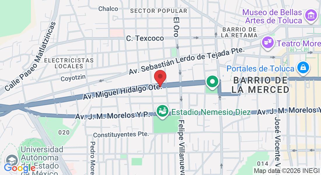 Av. Miguel Hidalgo 905, Barrio de San Bernardino, 50080 Toluca de Lerdo, Méx., México