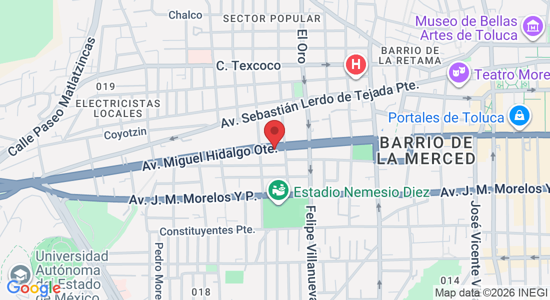 Av. Miguel Hidalgo 905, Barrio de San Bernardino, 50080 Toluca de Lerdo, Méx., México