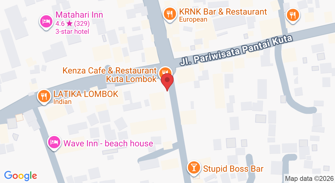 Jl. Raya Kuta No.5C, Kuta, Kec. Pujut, Kabupaten Lombok Tengah, Nusa Tenggara Bar. 83573, Indonesia