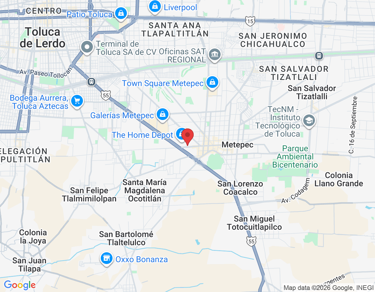 P.º San Isidro 400, Santa Cruz, 52140 Metepec, Méx., México