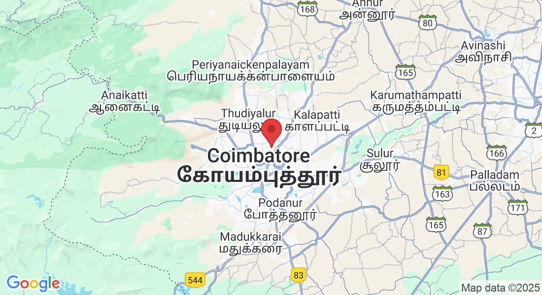 2XRF+4C6, Poonthottam 1st St, Sridevi Nagar, Ganapathy, Coimbatore, Tamil Nadu 641006, India