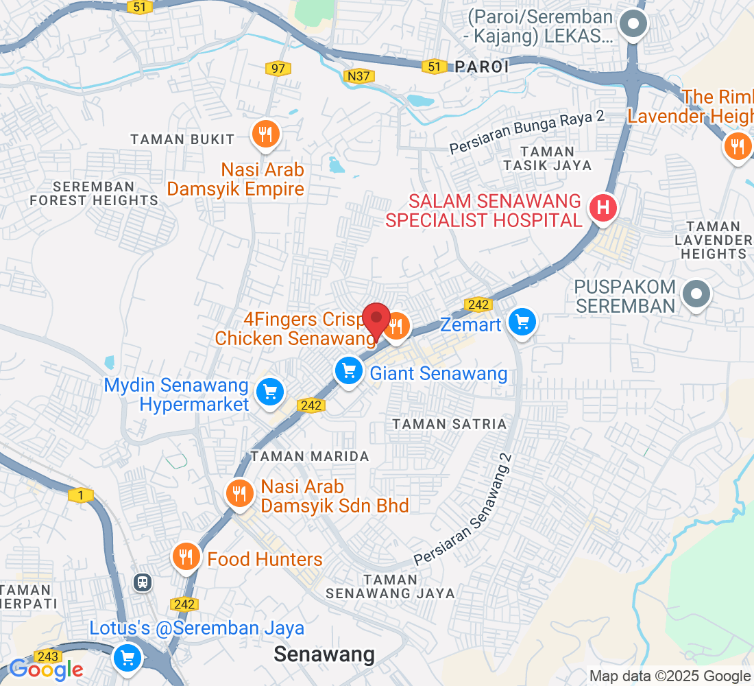 NO 19 JALAN CEMPAKA 28 PUSAT PERNIAGAAN CEMPAKA, Senawang, 70450 Seremban, Negeri Sembilan, Malaysia