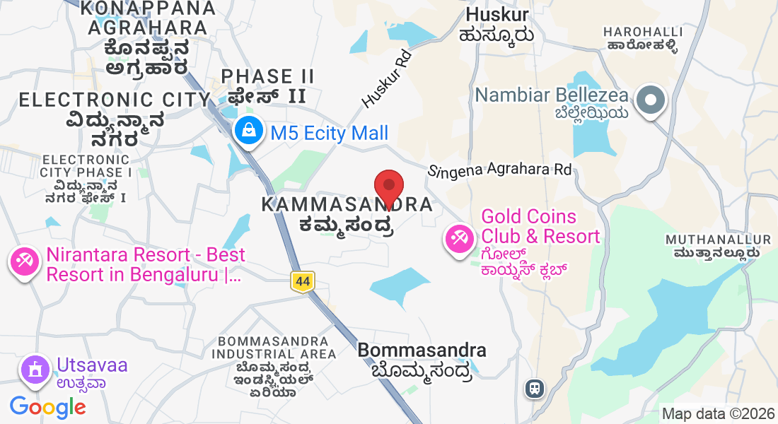 4th Floor, Mookambika Complex, 9th Cross, 2nd Cross Rd, behind Biggies Burgers, Ananth Nagar Phase 2, Phase 1, Kammasandra, Electronic City, Bengaluru, Karnataka 560100, India