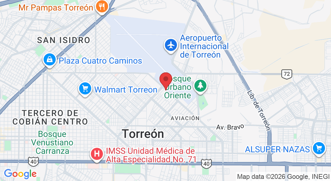 Blvd. Francisco Sarabia 850, Col Salvador Allende, 27050 Torreón, Coah., México