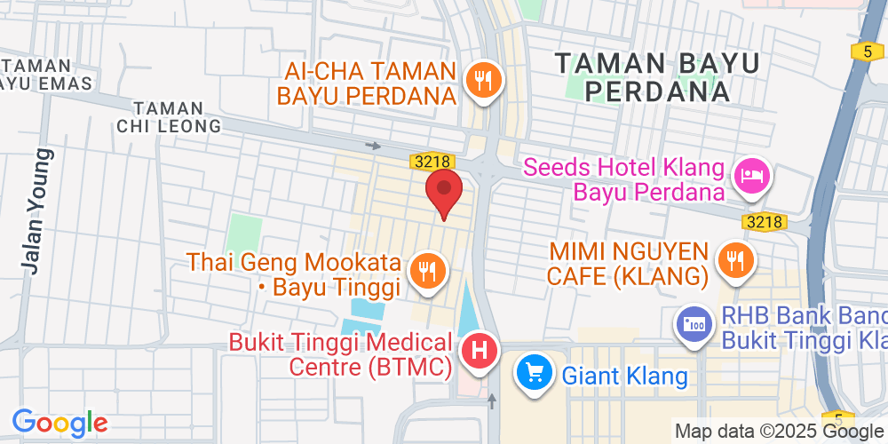 20b, Jalan Bayu Tinggi 5, Bandar Bukit Tinggi 1, 41200 Pelabuhan Klang, Selangor, Malaysia
