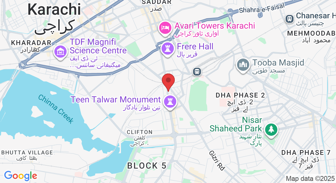 Parsa View Apartment, Khayaban-e-Iqbal, Block 8, Clifton, Karachi, Sindh, Block 8 Frere Town, Karachi, 75600, Pakistan