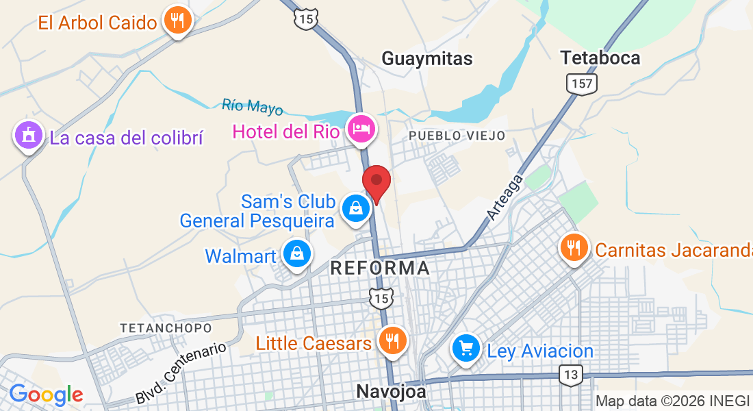 Calle Gral. Otero Nte. 838, Reforma, 85830 Navojoa, Son., Mexico