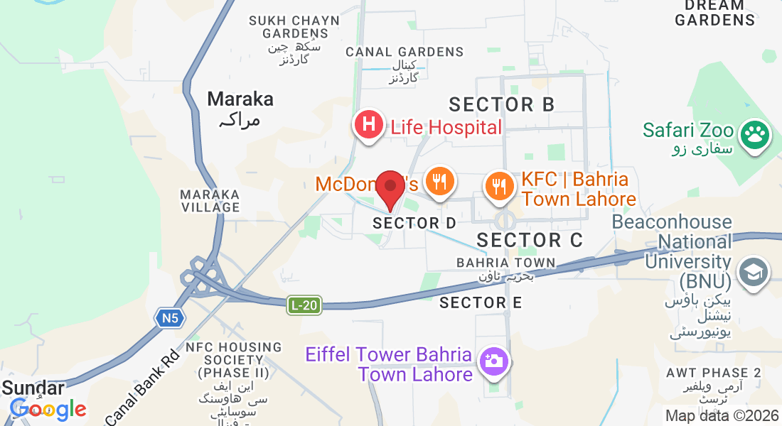 Shop 2, Plaza 91, AA commercial, D, Sector Aa Block Sector D Bahria Town, Lahore, 53720, Pakistan