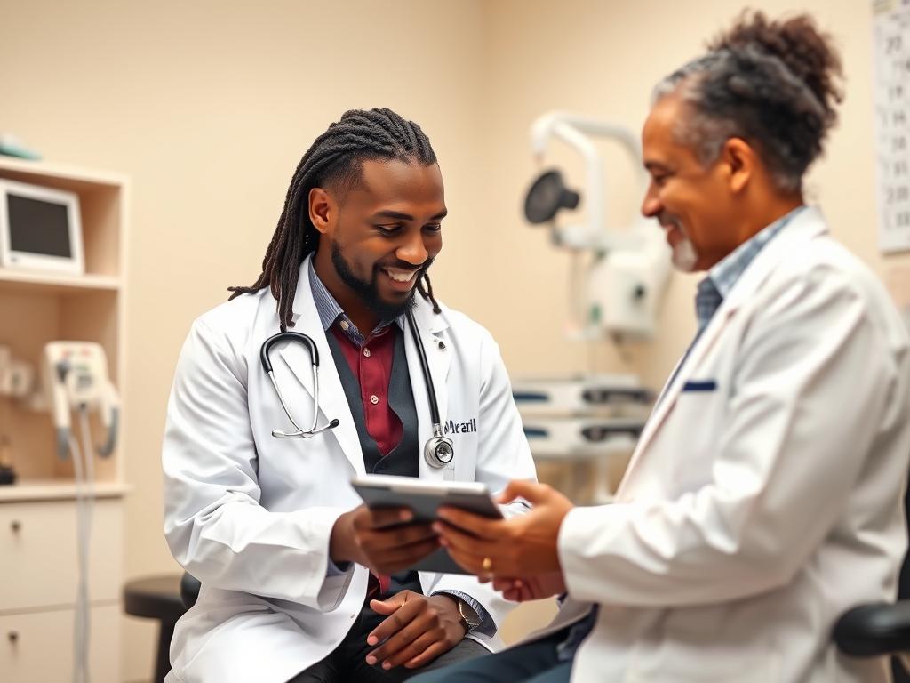 Doctor providing primary care consultation to a patient in Miami Gardens