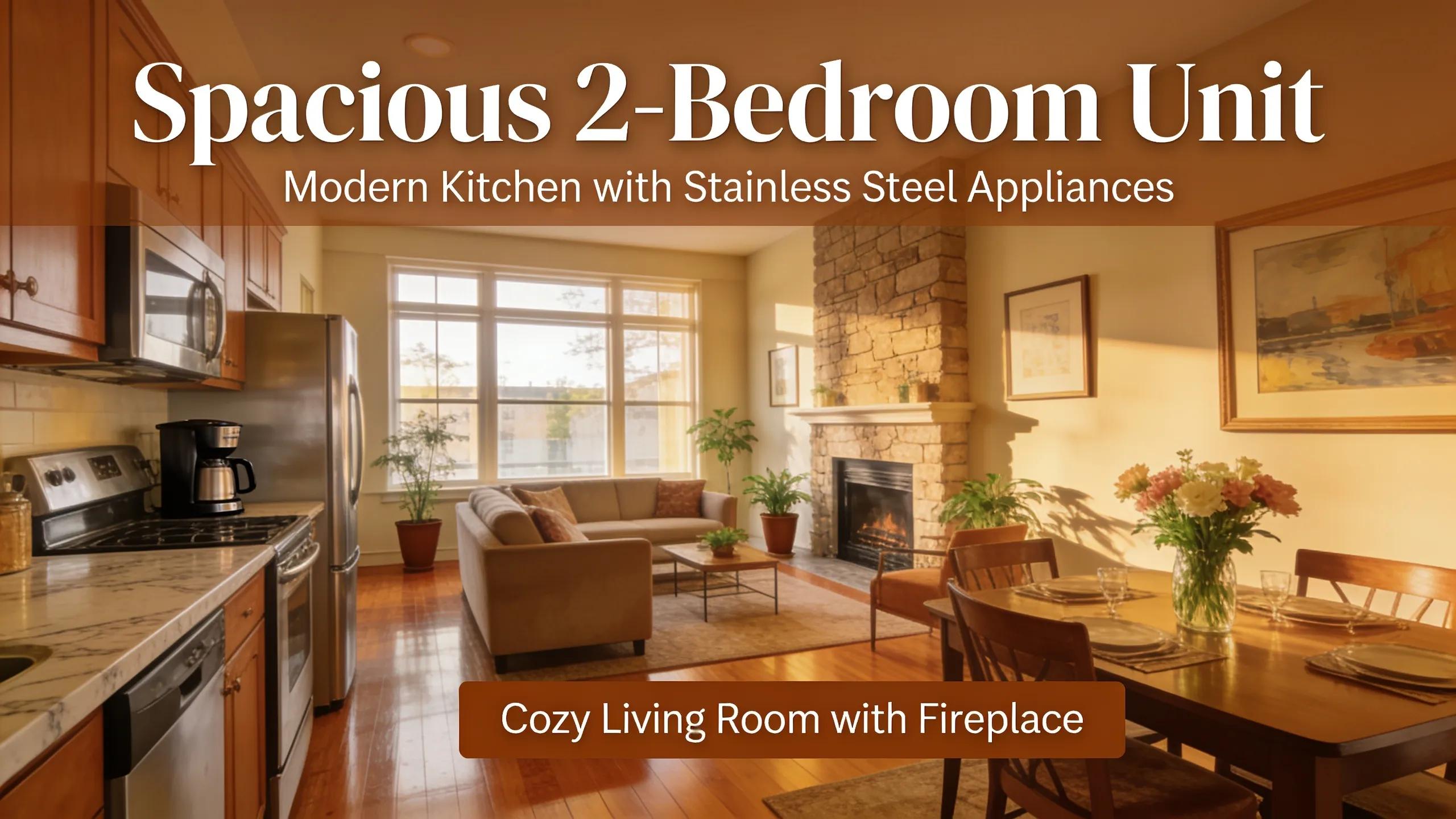 Cozy interior view of a multifamily building showcasing modern kitchen and living areas