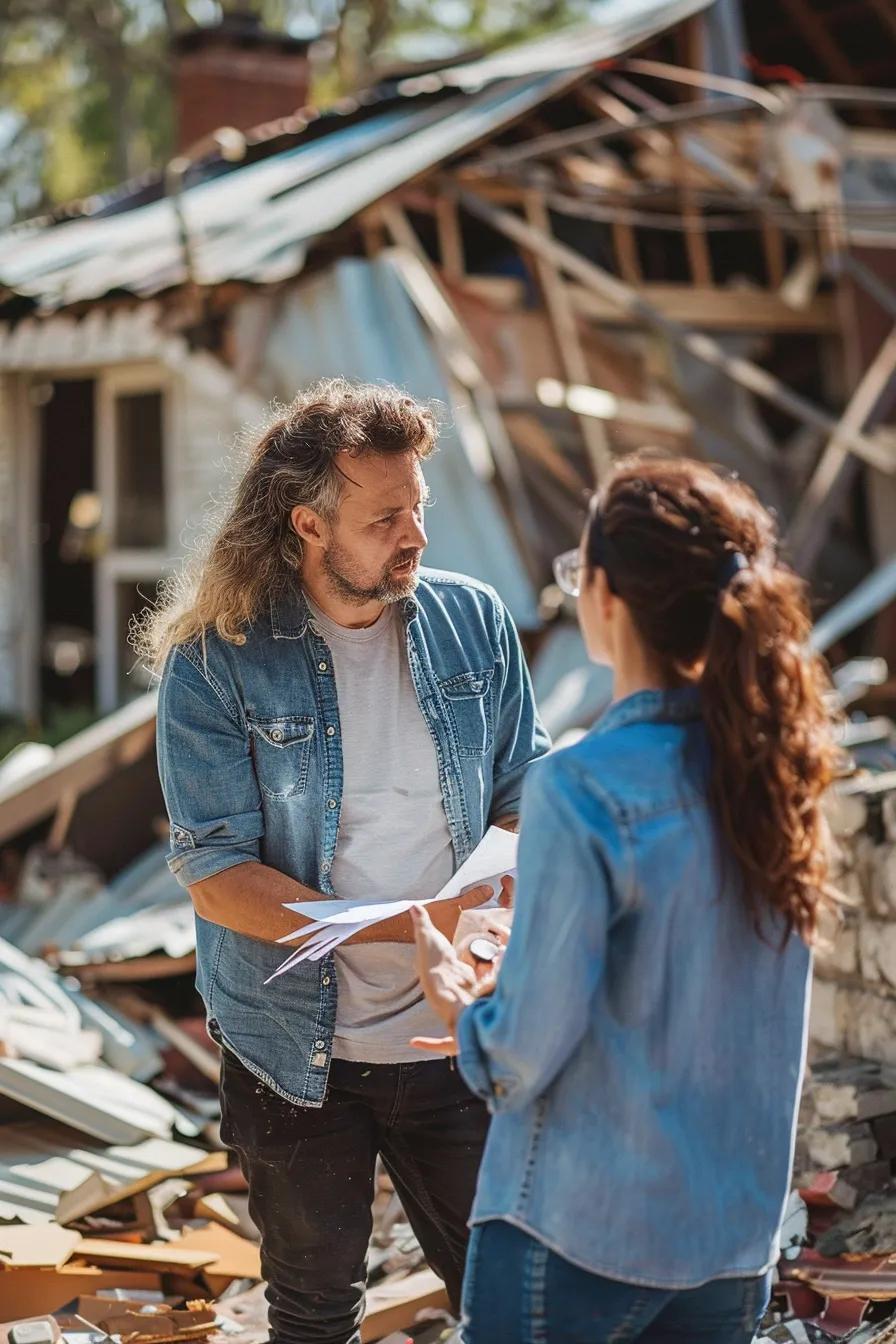 Public adjuster consulting with a homeowner about property damage claims