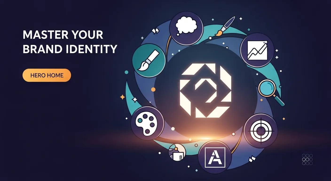 Illustration showing brand identity concept and elements