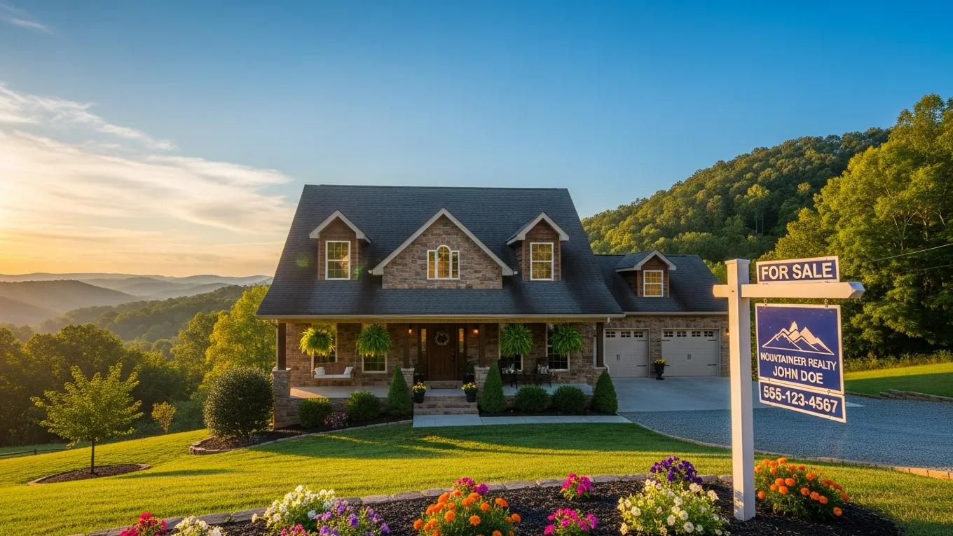 Scenic view of a charming house in West Virginia, representing real estate opportunities