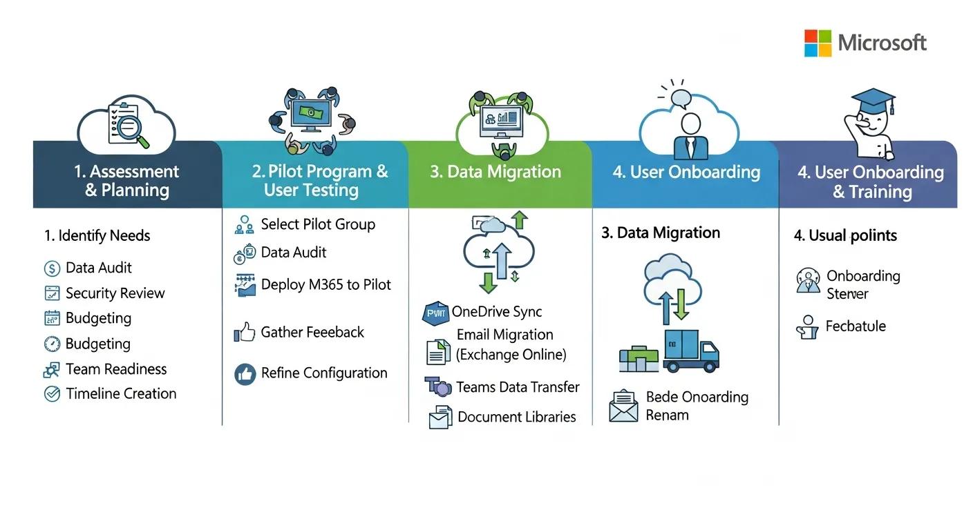 Microsoft 365 cloud migration workflow for nonprofit organizations