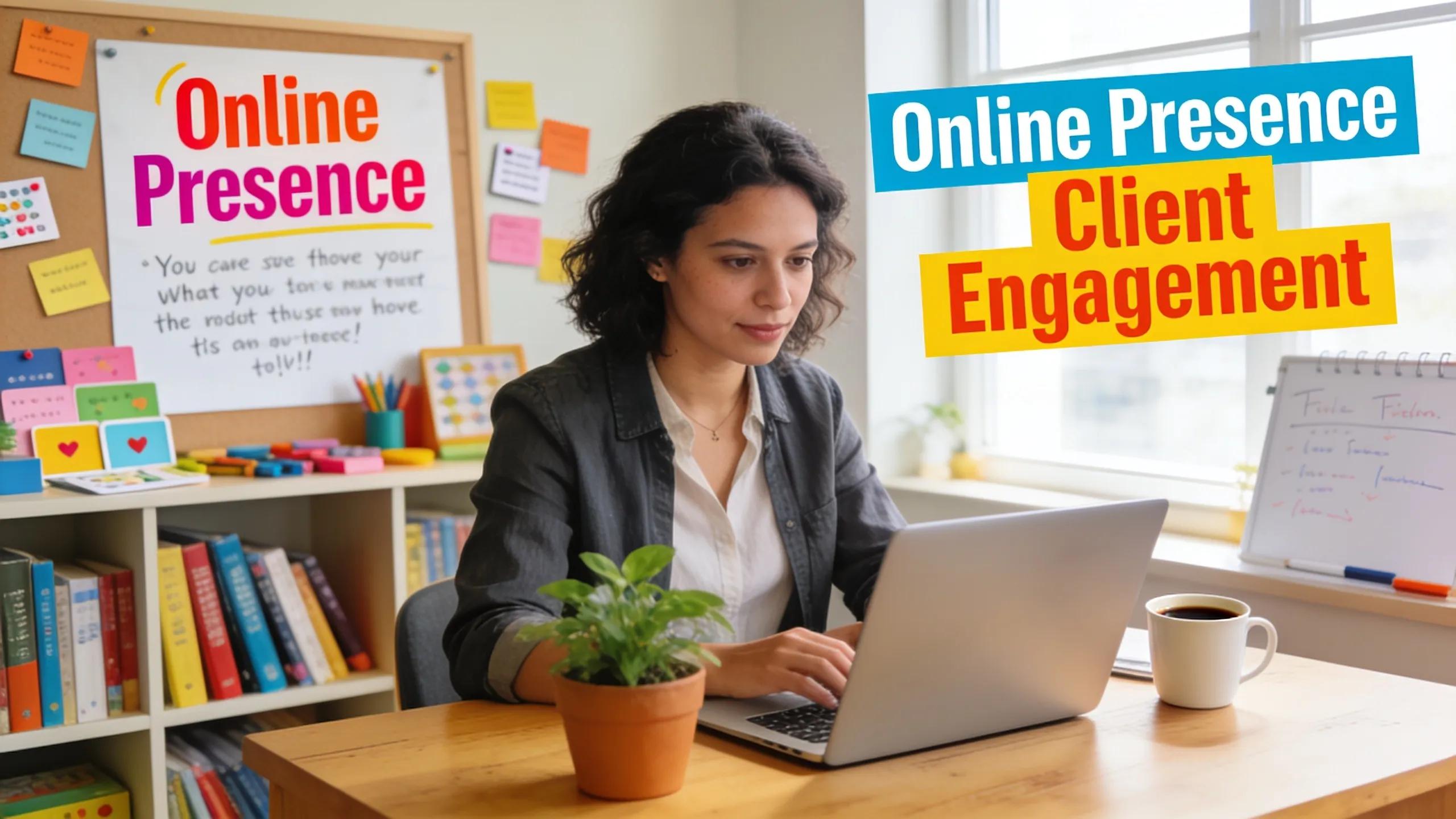 Instructor engaged in using AI tools for digital branding in a bright, organized workspace