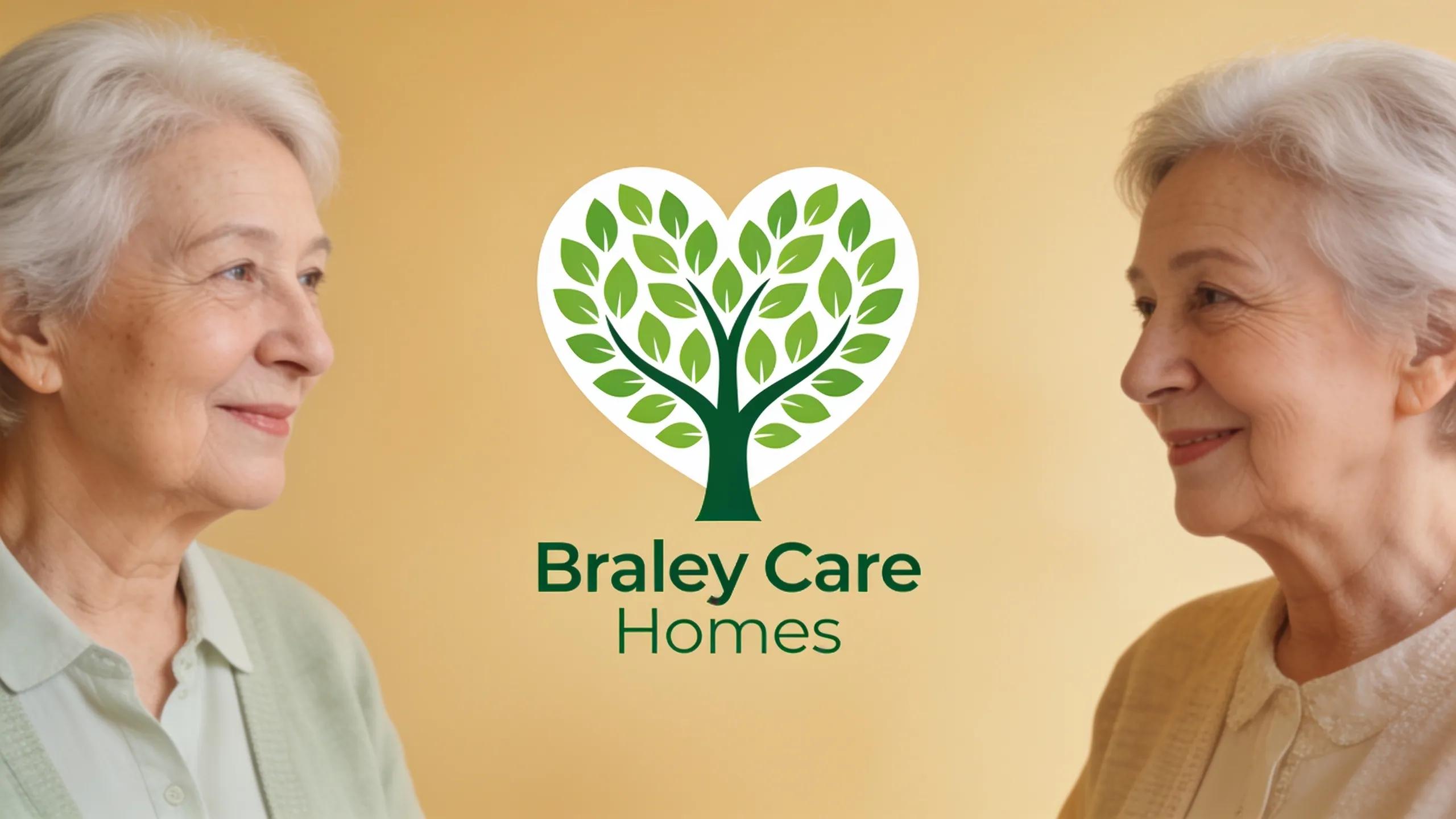 Braley Care Homes logo with a heart-shaped tree and green leaves