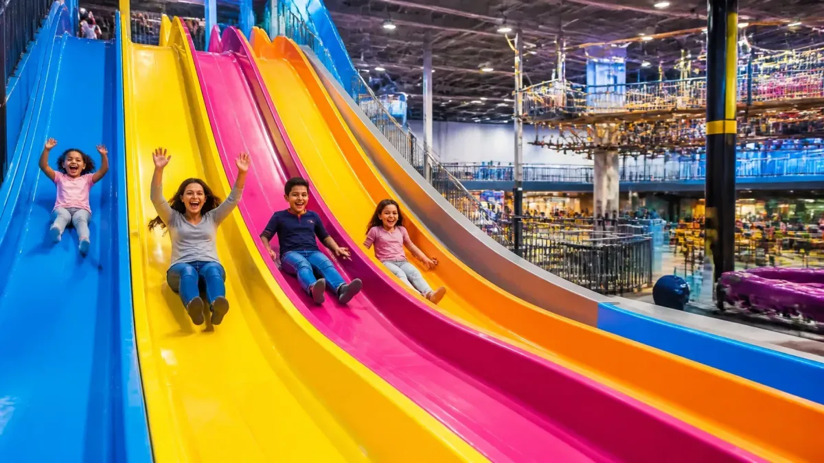 Largest Indoor Slide Park Opens at Potomac Mills |MoveMeInVA