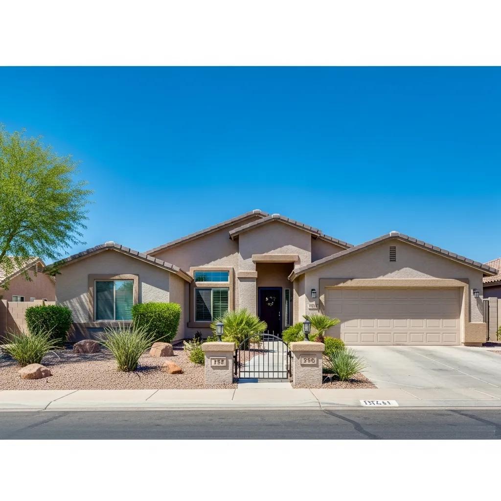 Beautiful Phoenix home with modern architecture and inviting front yard