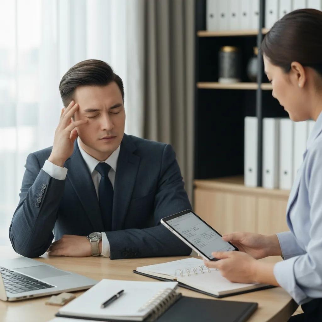 Busy professional enjoying the benefits of a personal assistant service in a modern office
