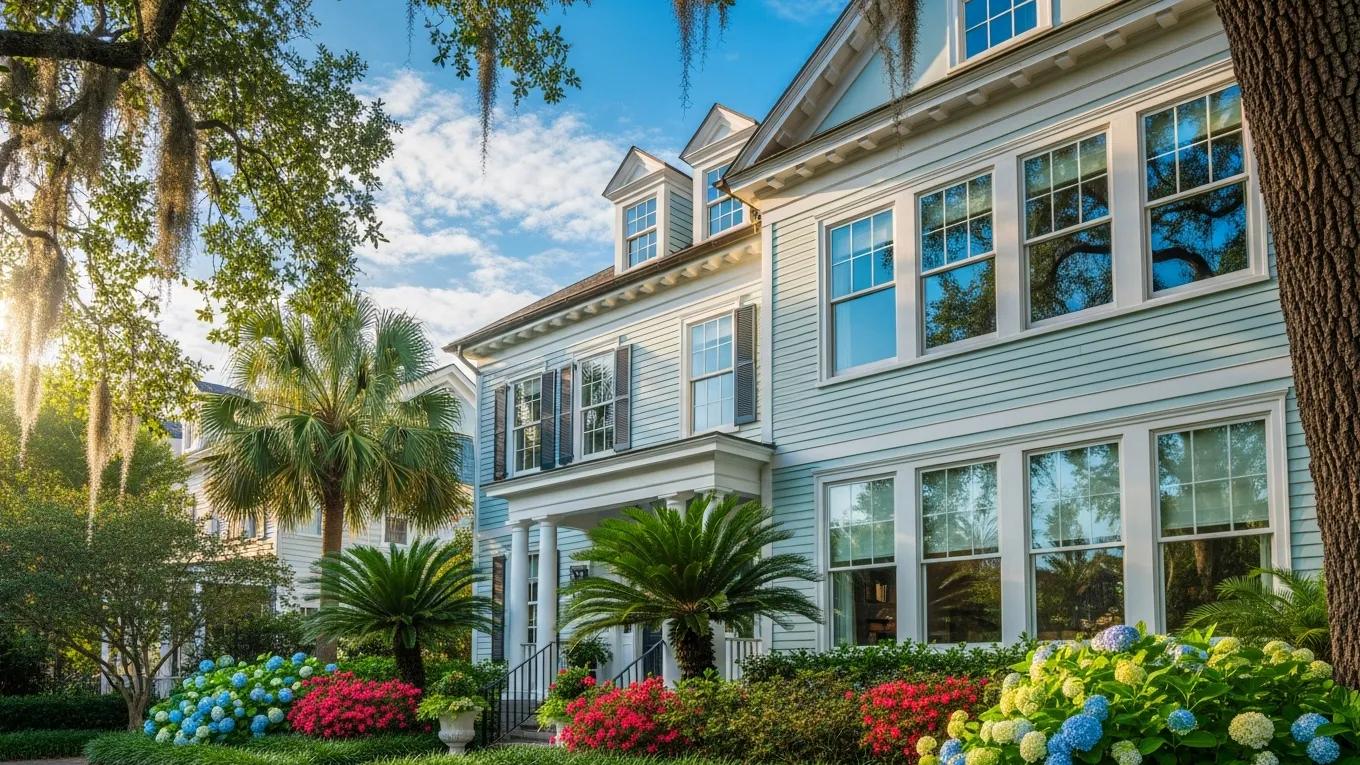 Charleston home with clean windows highlighting the importance of window maintenance