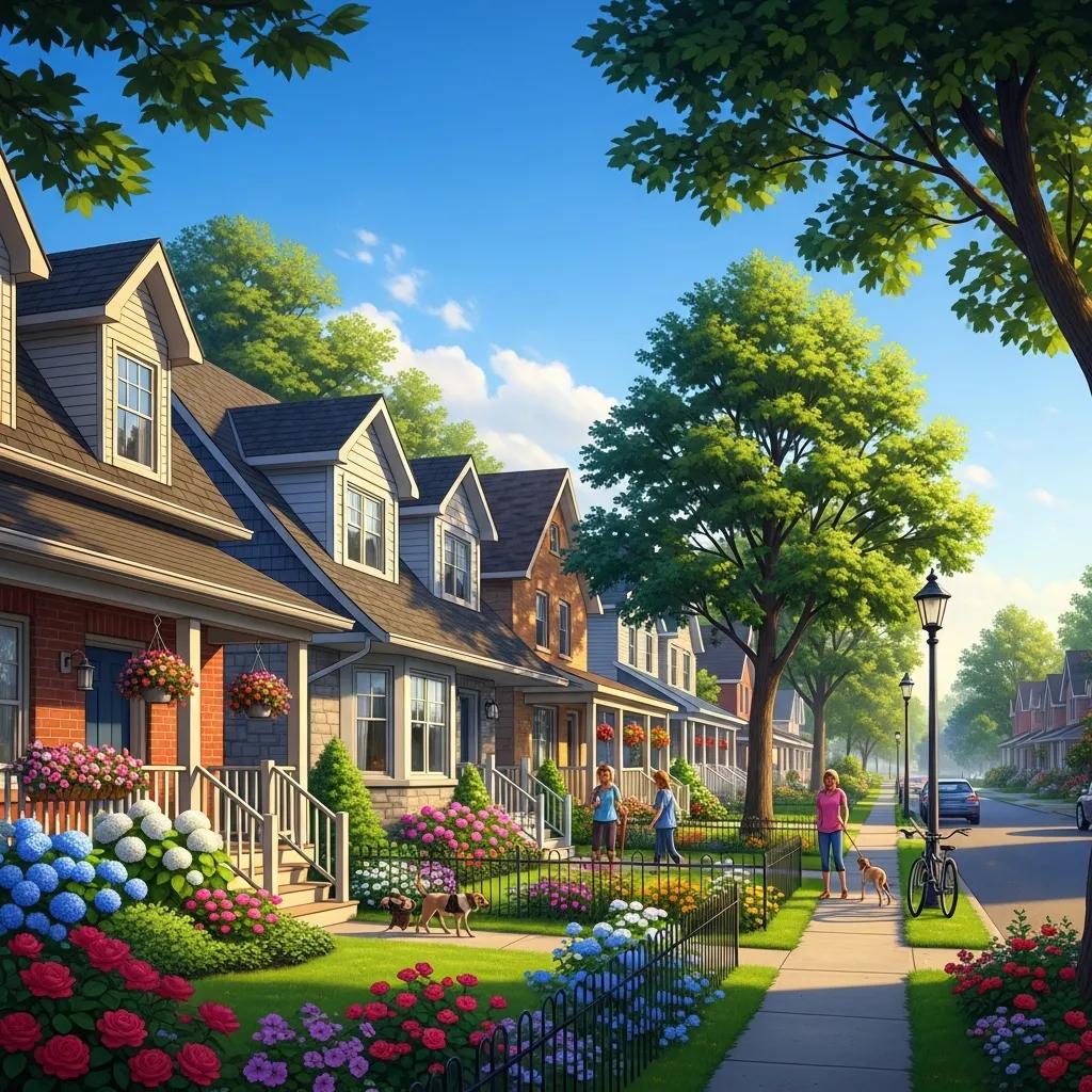 Quiet Shelburne street with well-kept homes and gardens, typical of the area