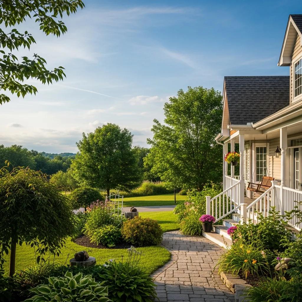 Charming rural home in Orangeville surrounded by greenery, representing local real estate appeal