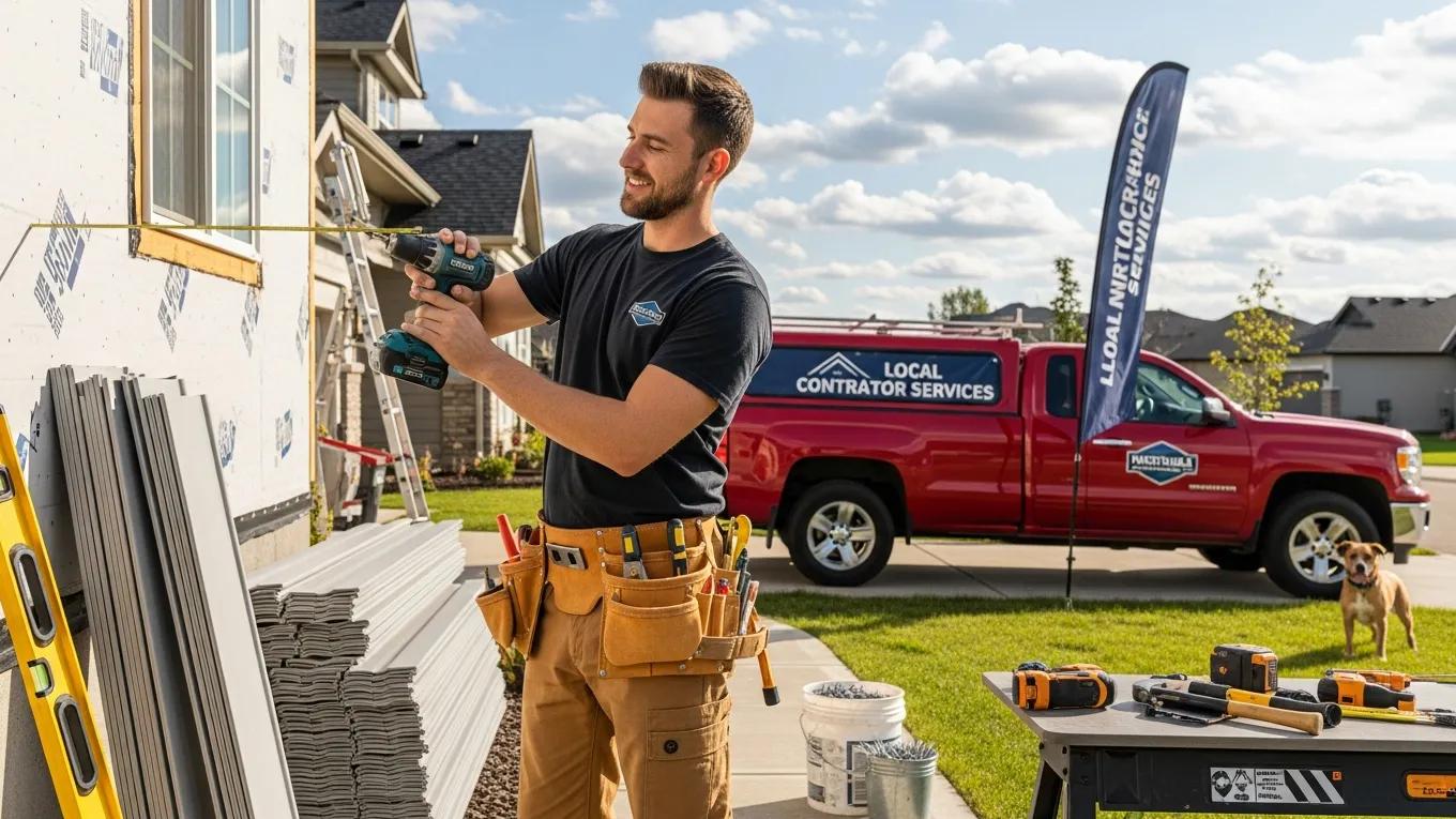 Contractor working on home renovation, emphasizing local SEO strategies
