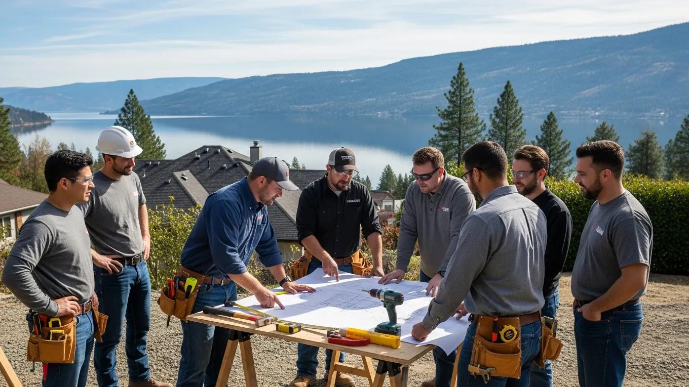 Contractors collaborating on a project in Vernon, BC, highlighting local SEO strategies