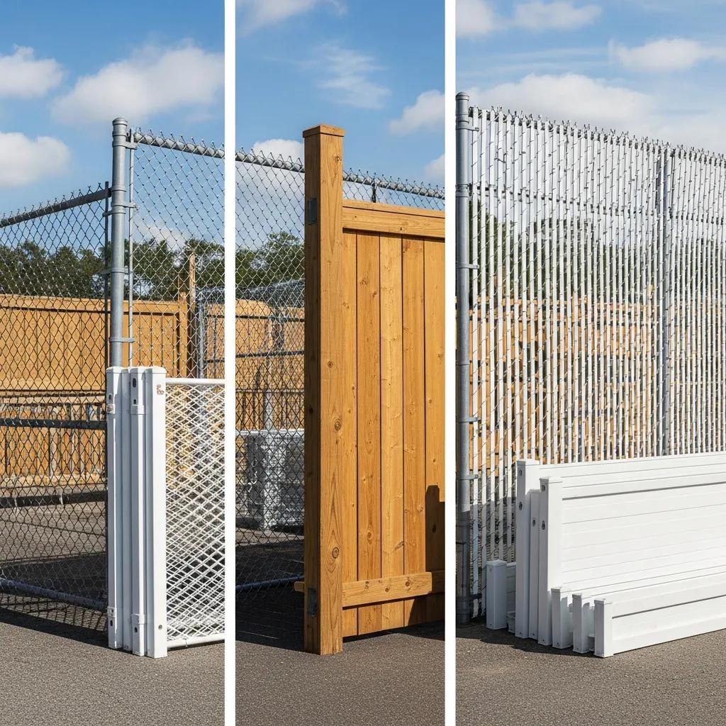 Custom temporary fencing solutions displayed in an outdoor setting, showcasing versatility and security