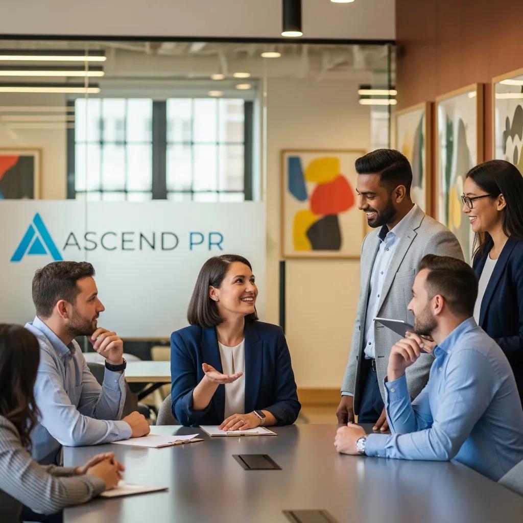 Diverse clients expressing satisfaction with public relations services