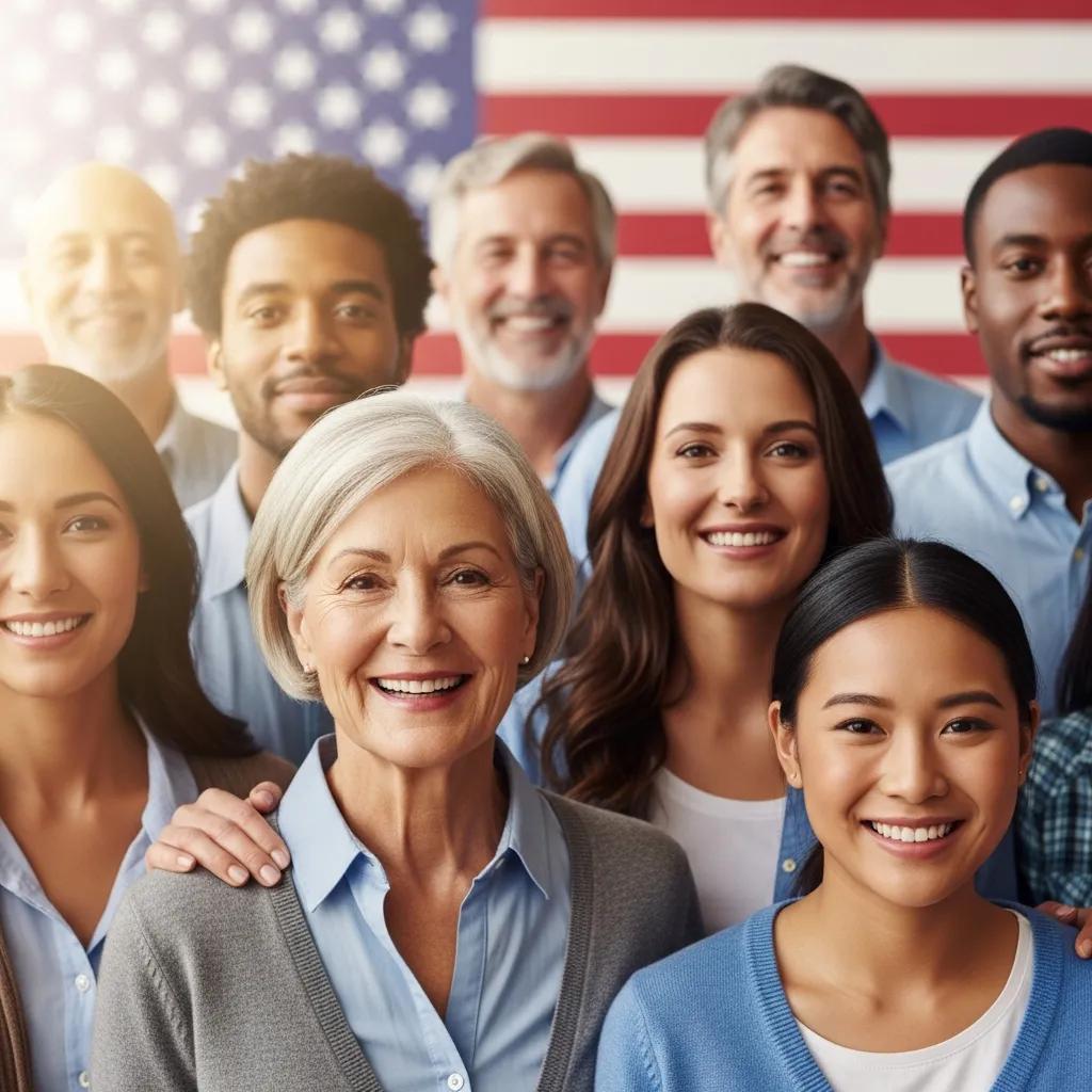 Diverse group of individuals symbolizing hope and resilience for asylum seekers in the United States