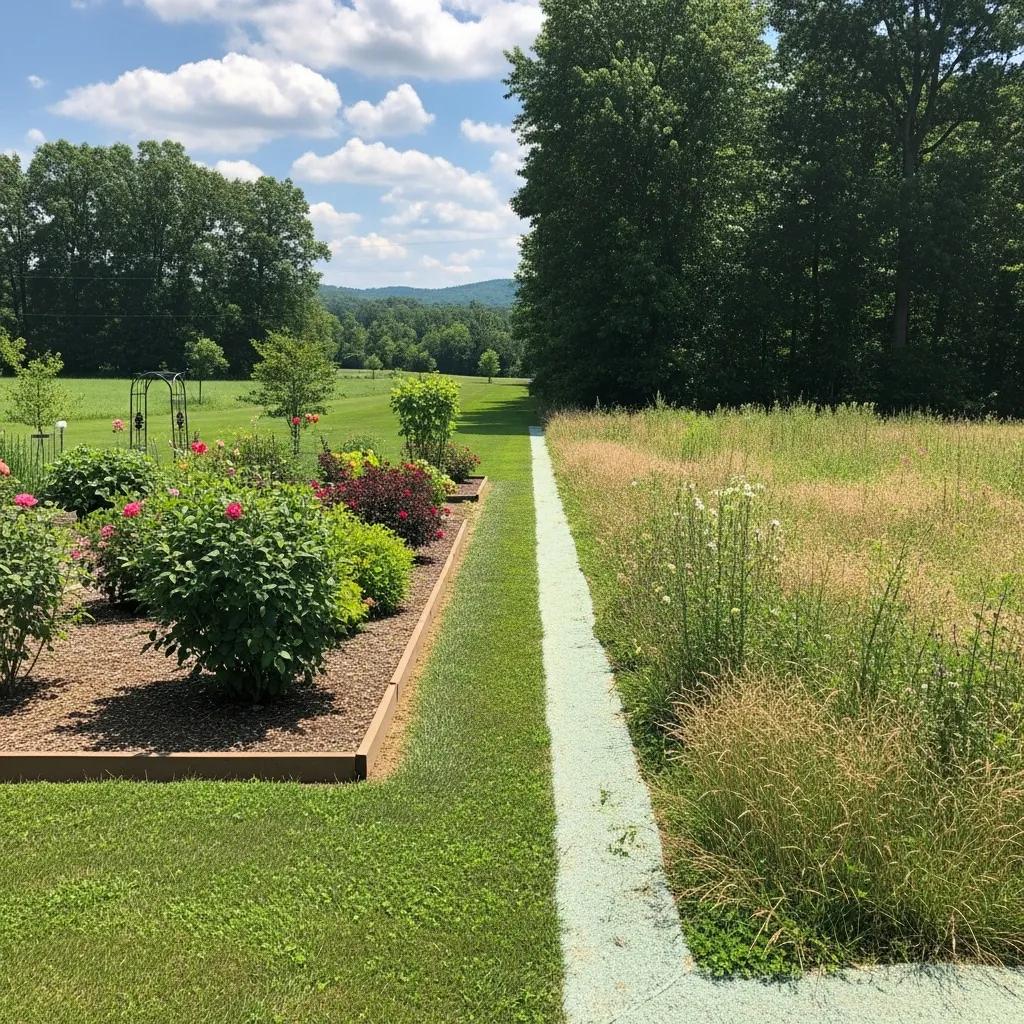 Divided property landscape in West Virginia representing co-ownership disputes