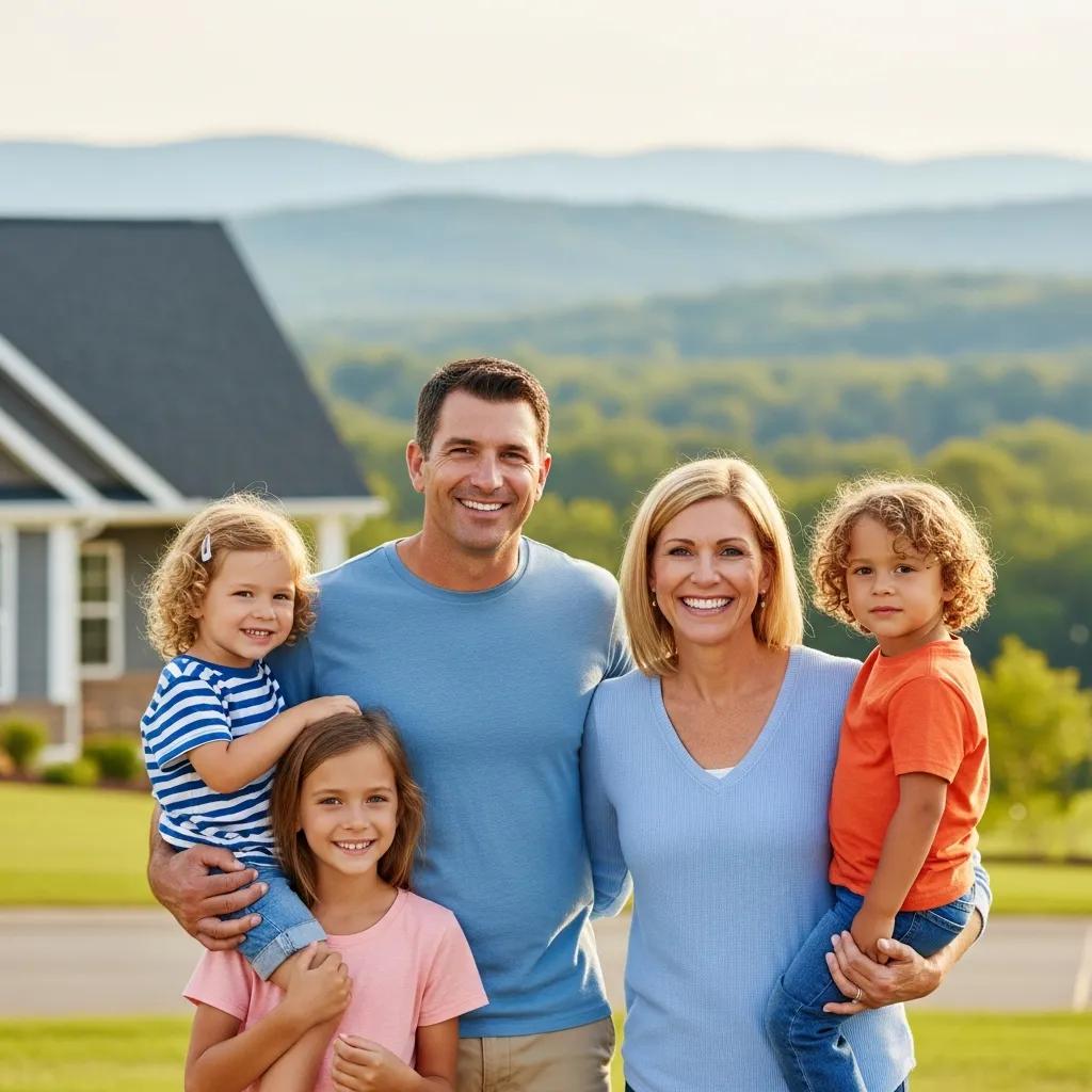 Family celebrating homeownership in West Virginia, symbolizing the importance of title insurance