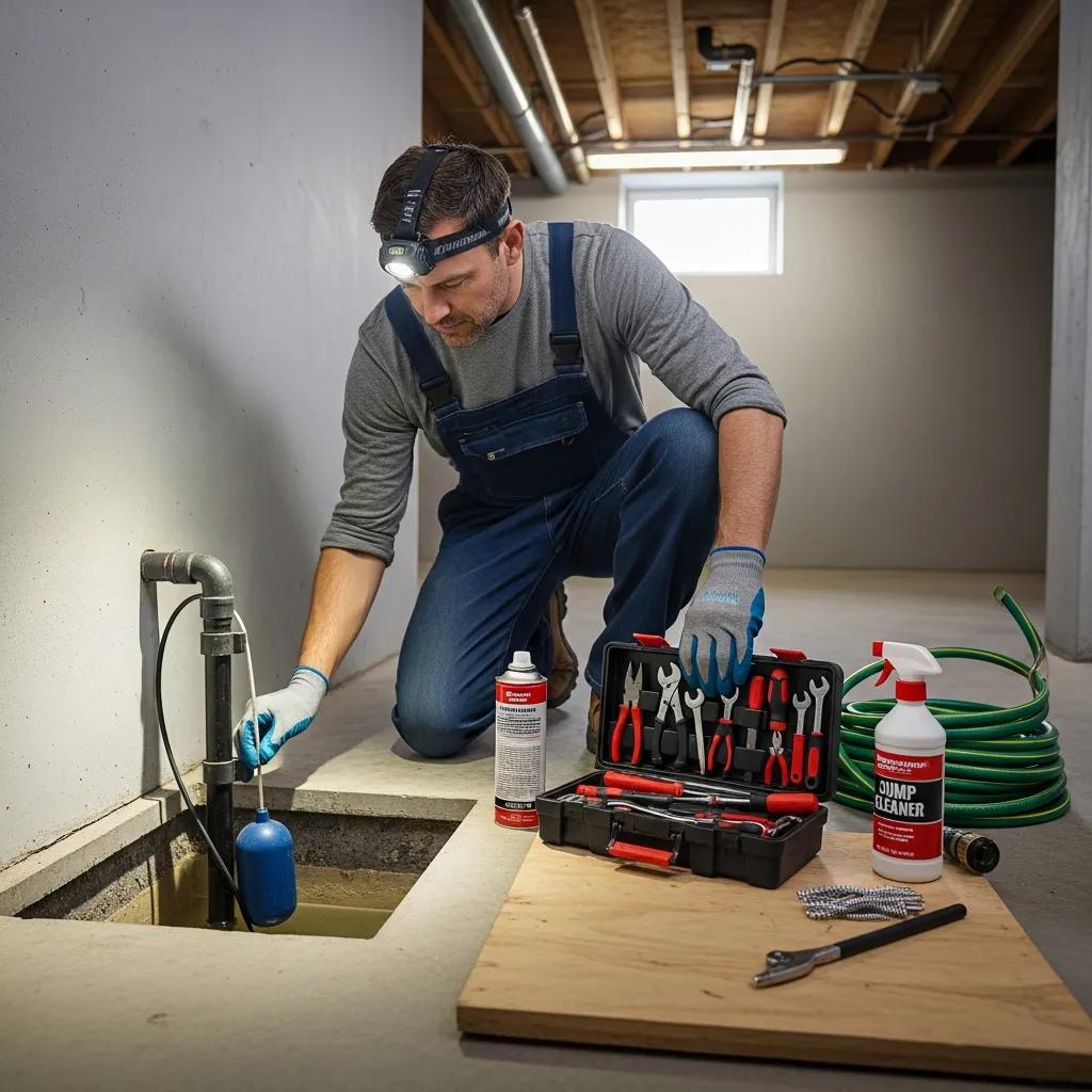 Sump pump in a basement — protecting against flooding and water damage