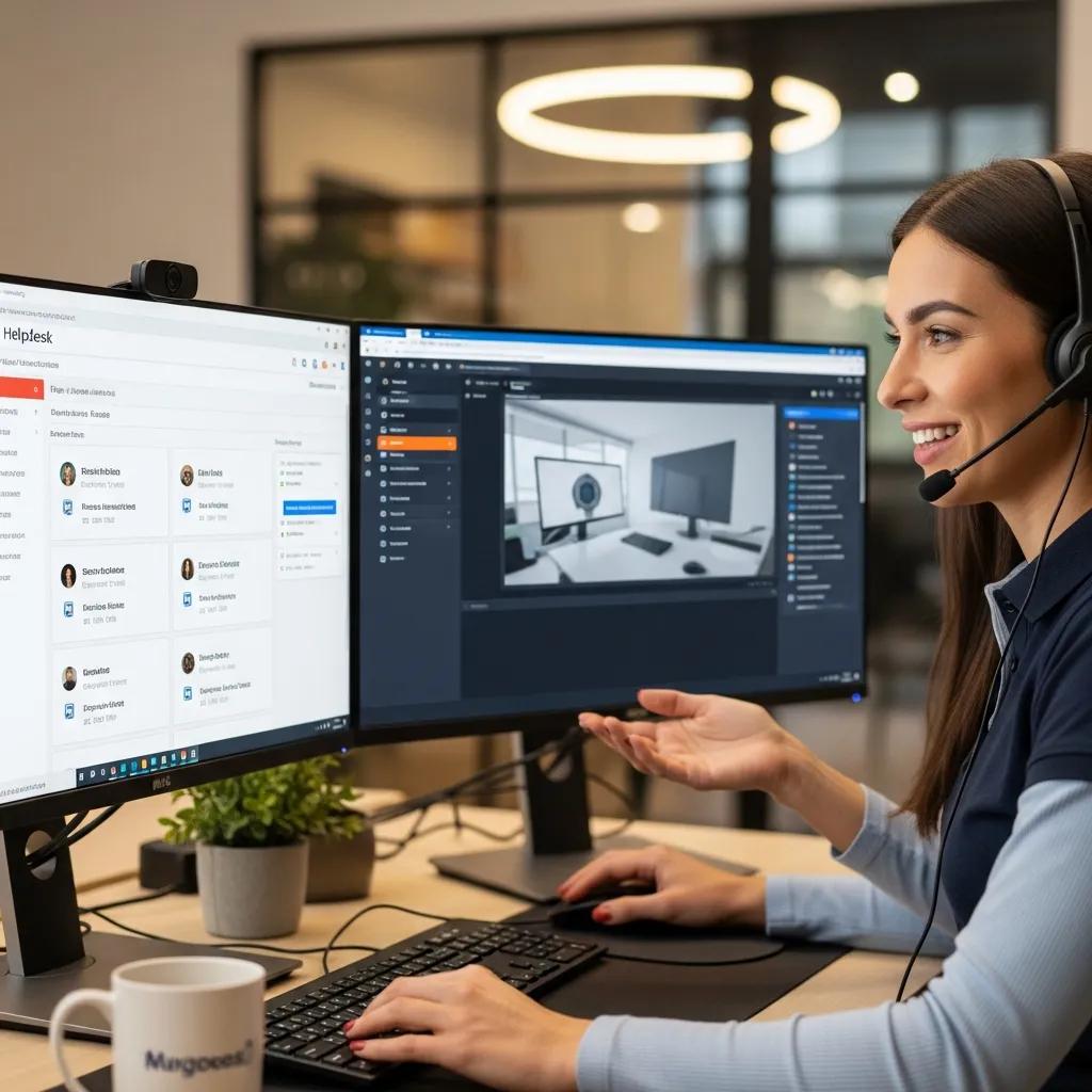 IT helpdesk technician providing support to a small business owner
