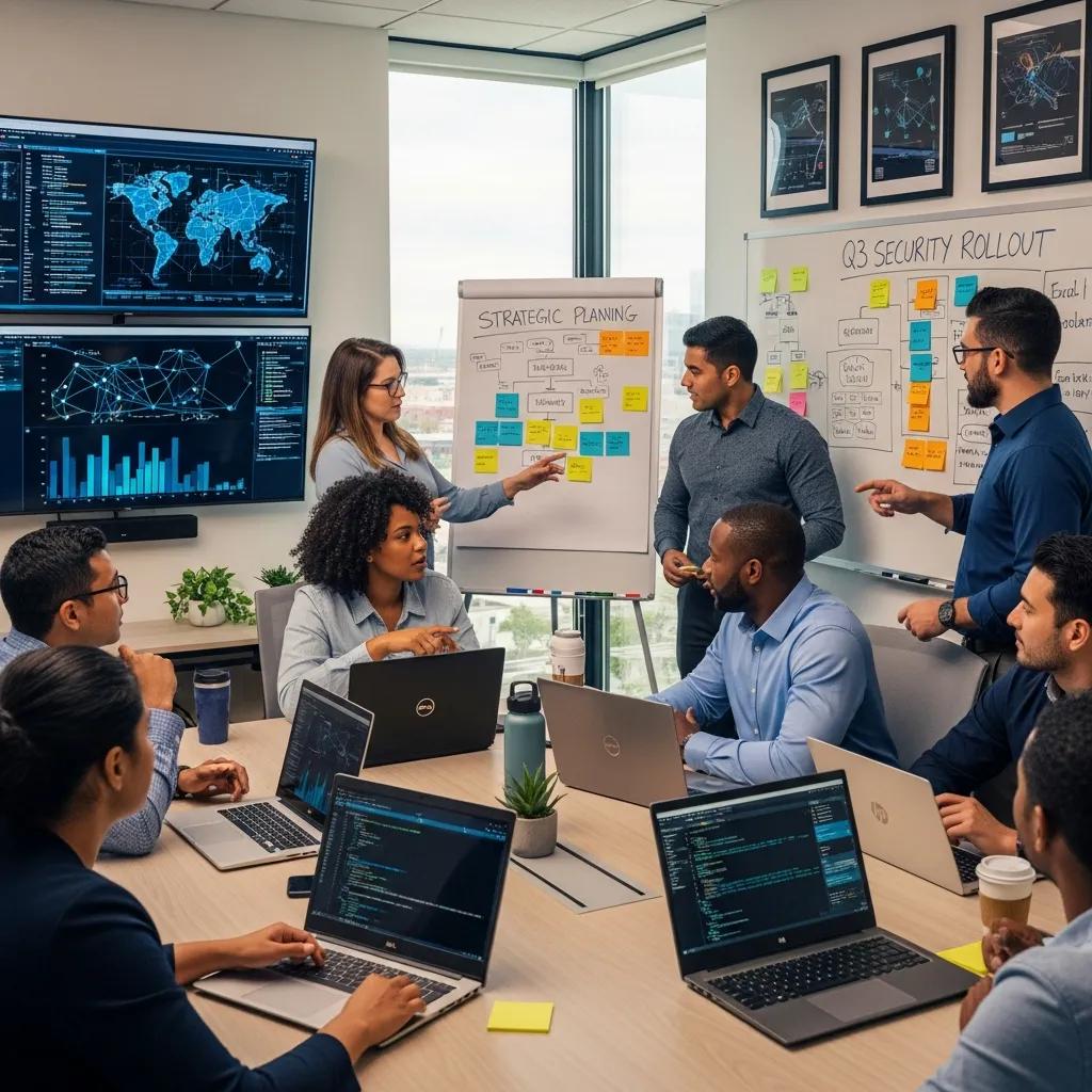 IT professionals collaborating in a San Antonio office, emphasizing proactive IT management