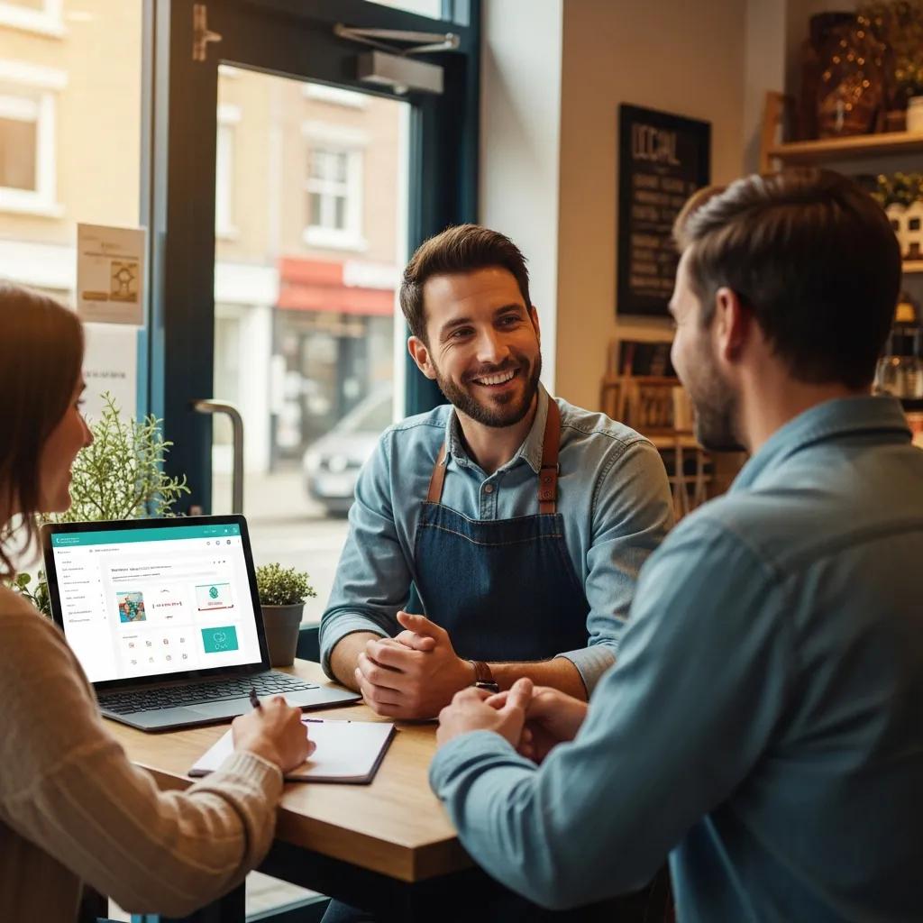 Local business owner engaging with a customer, highlighting CRM benefits for lead conversion