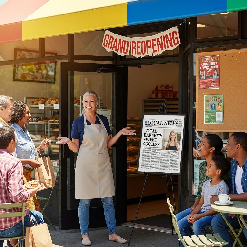 Local business owner engaging with customers, illustrating the impact of press releases on visibility