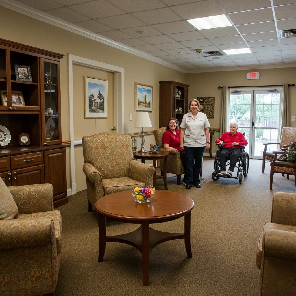 Memory care facility in West Virginia with residents and staff engaging in activities