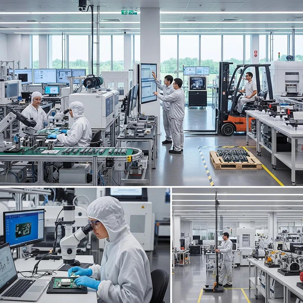 Modern manufacturing facility showcasing pilot production processes and advanced machinery