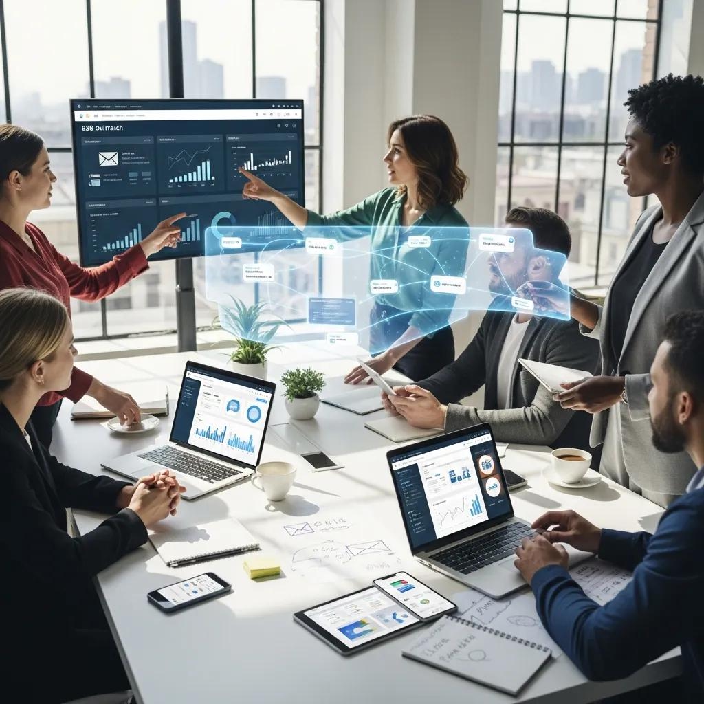 Modern office collaboration on B2B outreach automation strategies