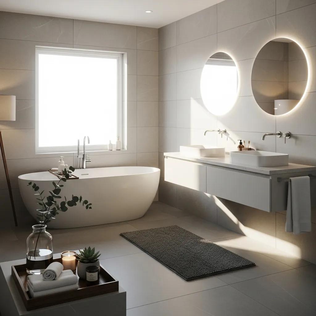 Modern Tucson bathroom remodel with elegant fixtures and natural light