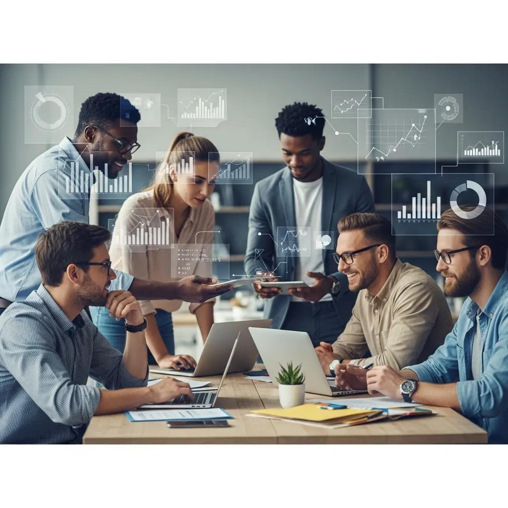 Professionals collaborating in a modern office on lead generation automation strategies