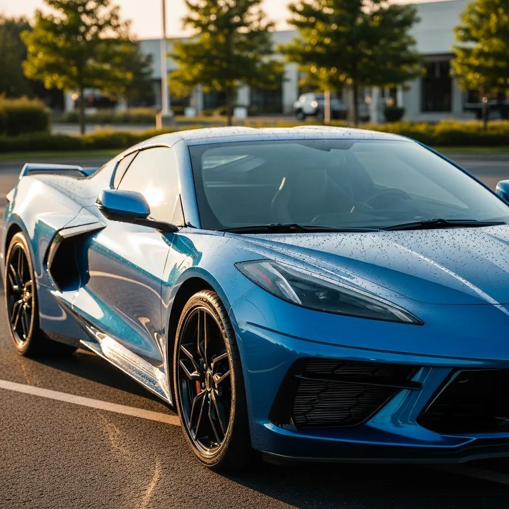 Shiny vehicle with ceramic coating showcasing paint protection and gloss