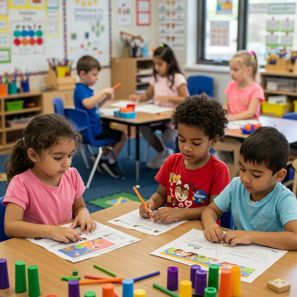 Students engaged in inquiry-based learning activities in a vibrant classroom