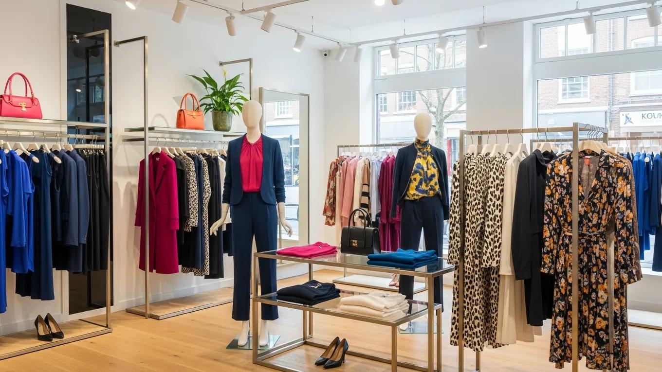 Stylish clothing store interior with elegant garments showcasing quality and fashion