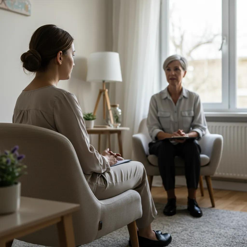 Therapy session focused on anxiety treatment in a calming environment