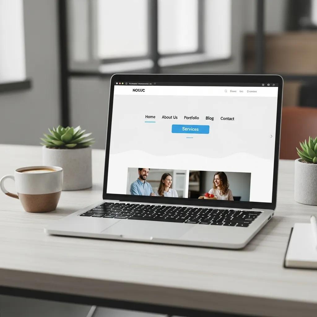 User-friendly website navigation interface on a laptop, showcasing clear menu items and responsive design